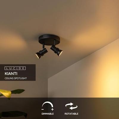 Lucide KIANTI - Plafondspot - Ø 15 cm - 2xGU10 - Zwart