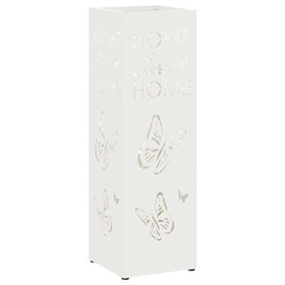 VidaXL Paraplu standaard met opslag wit 15,5 x 15,5 x 49 cm metaal VidaXL Paraplu standaard met opslag wit 15,5 x 15,5 x 49 cm metaal