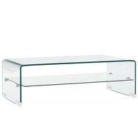 Salontafel 98x45x31 cm gehard glas transparant - thumbnail