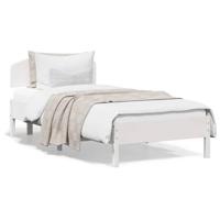 Bedframe zonder matras massief grenenhout wit 90x200 cm - thumbnail
