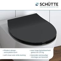 Duroplast WC-bril SLIM BLACK met soft-close en quick-release, zwart - thumbnail