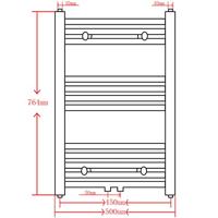 Radiator / handdoekenrek recht 500x764 mm grijs - thumbnail