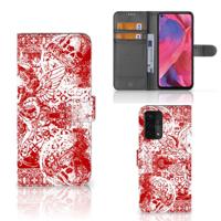 Telefoonhoesje met Naam OPPO A54 5G | A74 5G | A93 5G Angel Skull Rood - thumbnail