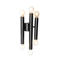 QAZQA Art Deco wandlamp zwart 6-lichts - Tubi - thumbnail