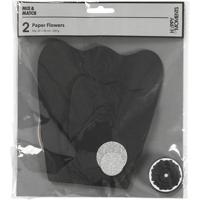 Creativ Company Papieren bloemen, d 15+25 cm, 230 gr, zwart, 2 stuk/ 1 doos - thumbnail