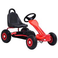 VidaXL Skelter met pedalen en pneumatische banden rood - thumbnail