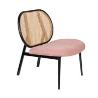 Zuiver Fauteuil 'Spike' Rotan en stof, kleur Roze - thumbnail
