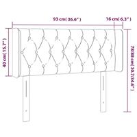 Hoofdbord LED 93x16x78/88 cm stof crèmekleurig - thumbnail