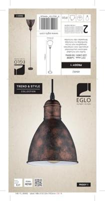 Eglo HanglampPriddy pendel bronsbruin - 49492