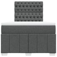 Boxspring met matras stof donkergrijs 120x190 cm - thumbnail