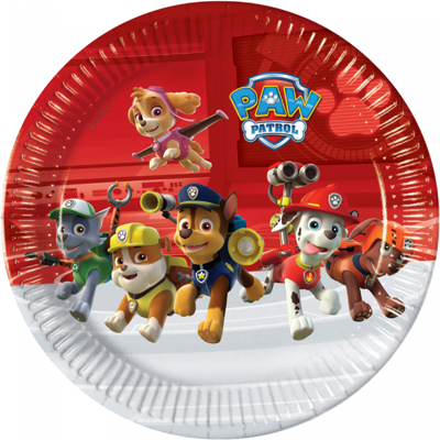 Paw Patrol Ready For Action Papieren Bordjes 23 cm 8 Stuks