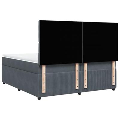 Boxspring met matras fluweel donkergrijs 200x200 cm