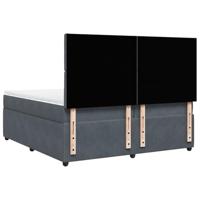 Boxspring met matras fluweel donkergrijs 200x200 cm - thumbnail