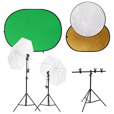 VidaXL Fotostudioset met lichtset, achtergrondscherm en reflector VidaXL Fotostudioset met lichtset, achtergrondscherm en reflector
