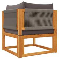 6-delige Loungeset met kussens massief acaciahout - thumbnail