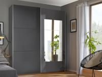 Kast JASPY 2 schuifdeuren 175 cm metaalgrijs - thumbnail