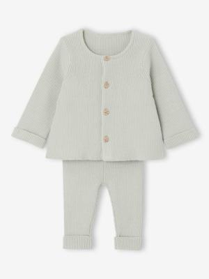 Set met shirt en broek voor baby's van tricot blauwgroen Set met shirt en broek voor baby's van tricot blauwgroen