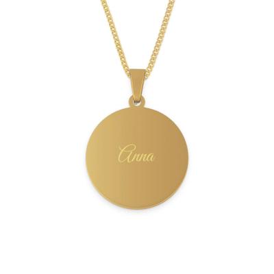 Ketting ronde hanger met tekst - goud Ketting ronde hanger met tekst - goud