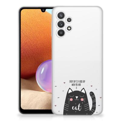 Samsung Galaxy A32 4G | A32 5G Enterprise Editie Telefoonhoesje met Naam Cat Good Day Samsung Galaxy A32 4G | A32 5G Enterprise Editie Telefoonhoesje met Naam Cat Good Day