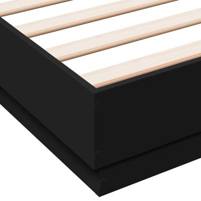 Bedframe bewerkt hout zwart 120x190 cm