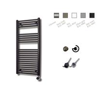 Elektrische Design Radiator Sanicare Plug En Play 111,8 x 60 cm Mat Zwart Thermostaat Chroom 730 Watt Sanicare - thumbnail