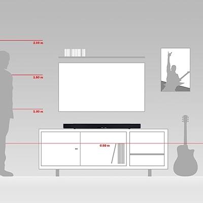 Teufel CINEBAR LUX geluidsbalk met geïntegreerde subwoofer, Dolby Audio, Dynamore 3D bioscoopgeluid, LAN, WLAN, Multiroom, Bluetooth, HDMI 3D ARC CEC - zwart