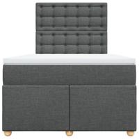 Boxspring met matras stof donkergrijs 120x190 cm - thumbnail