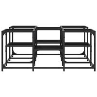 Salontafel 91x91x40 cm bewerkt hout zwart - thumbnail