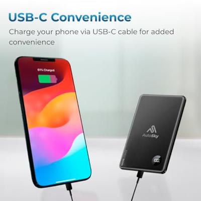 AutoSky Magnetische Powerbank 5000mAh met Display voor iPhone