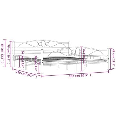 Bedframe metaal wit 200x200 cm Bedframe metaal wit 200x200 cm