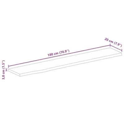 Tafelblad met natuurlijke rand 180x20x3,8 cm massief mangohout