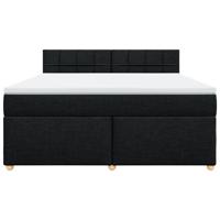 Boxspring met matras stof zwart 180x200 cm - thumbnail