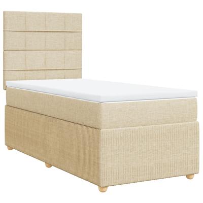 Boxspring met matras stof crèmekleurig 80x200 cm