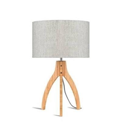 Good&Mojo Tafellamp 'Annapurna' Bamboe en Eco linnen, kleur Beige Good&Mojo Tafellamp 'Annapurna' Bamboe en Eco linnen, kleur Beige