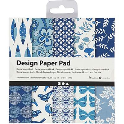 Creativ Company Design papierblok blauw, 50 vellen