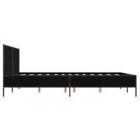 Bedframe bewerkt hout metaal zwart 180x200 cm - thumbnail