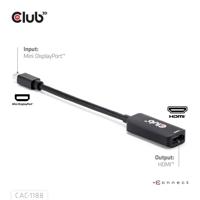 club3D CAC-1188 Mini-displayport / HDMI Adapterkabel [1x Mini-DisplayPort stekker - 1x HDMI-bus] Zwart 9 cm - thumbnail