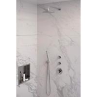 Regendoucheset 17 Inbouw Muur Brauer Brushed Edition 20cm Rond Geborsteld Nikkel PVD 3 Greeps 3-weg Met Thermostaatkraan en Staafhanddouche - thumbnail