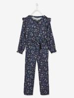 Gebloemde meisjesjumpsuit inkt met print - thumbnail