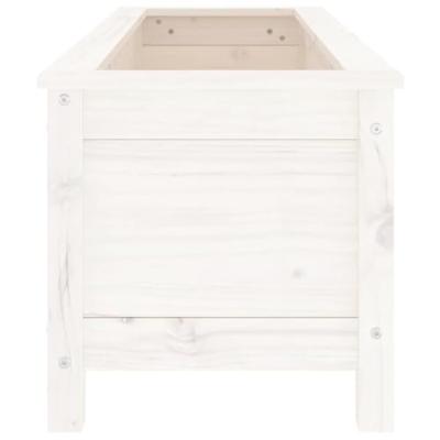 Plantenbak verhoogd 119,5x40x39 cm massief grenenhout wit
