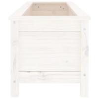 Plantenbak verhoogd 119,5x40x39 cm massief grenenhout wit - thumbnail