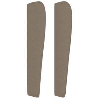 Hoofdbord met randen 83x23x118/128 cm stof taupe - thumbnail