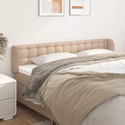 Hoofdbord met randen 183x23x78/88 cm kunstleer cappuccinokleur