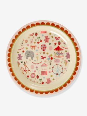 Melamine kinderbord FUN FAIR PINK 22 cm rice rood