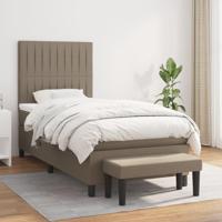 Boxspring met matras stof taupe 90x200 cm - thumbnail