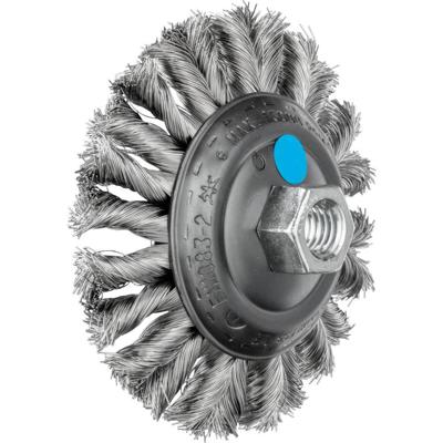 PFERD TOOLS Combitwist schijfborstel getordeerd KBG Ø 115 x 15 mm M14 Ø roestvrijstalen draad 0,35 voor haakse slijpers POS KBG 11515/M14 CT INOX 0,35 43315013