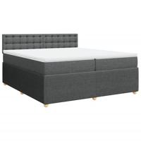 Boxspring met matras stof donkergrijs 200x200 cm - thumbnail
