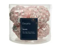 Dennenappel glas d5h7 cm poederroze 6st kerstbal hangdeco kerst Decoris - Decoris - thumbnail