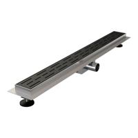 Brauer StanDrain Douchegoot Zwart Flens 80x7 cm Inclusief Sifon En Haarfilter Brauer - thumbnail