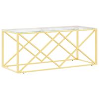 Salontafel 110x45x45 cm roestvrij staal en glas - thumbnail